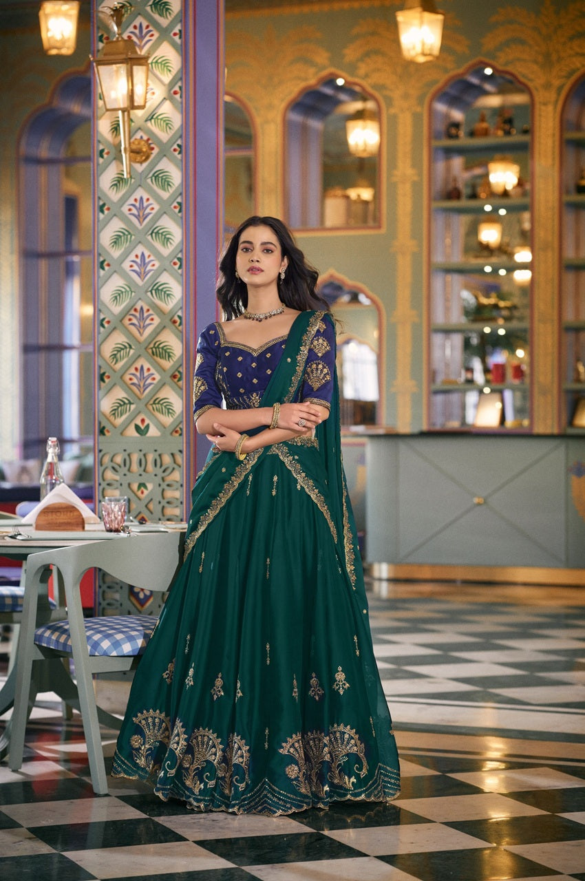 Pine Forest Rangoli Silk Lehenga Choli
