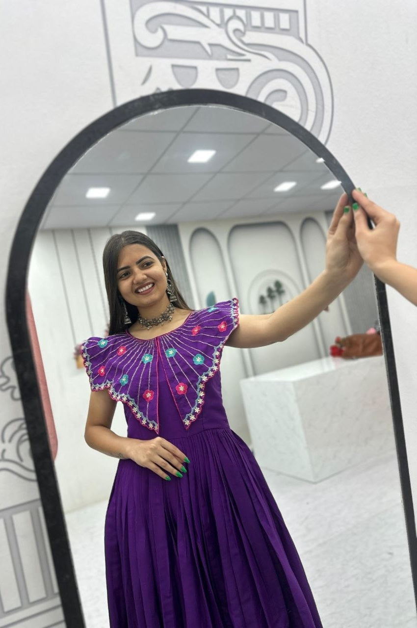 Premium Purple Roman Fabric Gown