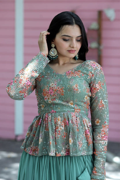 The Elegance Of Readymade Lehenga Choli Sets With Sequins Embroidery