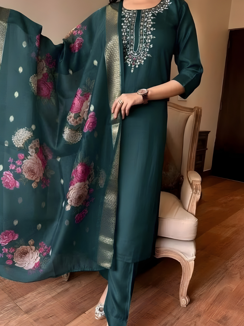 Women's Ethnic Kurta Set with Dupatta for Daily & Festive Wear