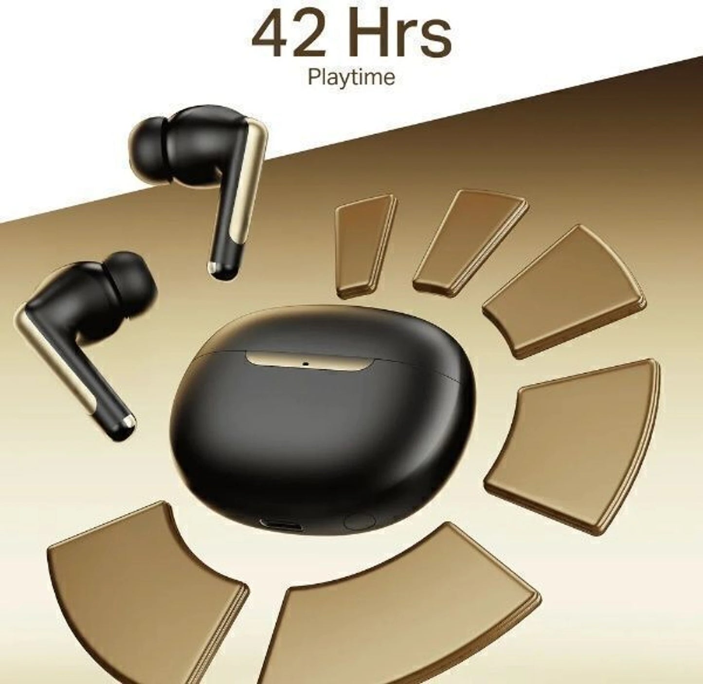 Premium TWS Bluetooth Earbuds with Deep Bass, Low Latency, Type-C Charging & Long Battery Backup