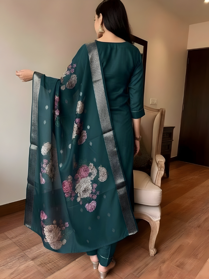 Women's Ethnic Kurta Set with Dupatta for Daily & Festive Wear