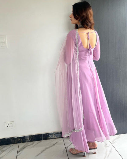 Kirti Singh Onion Color Anarkali Three Piece Suit