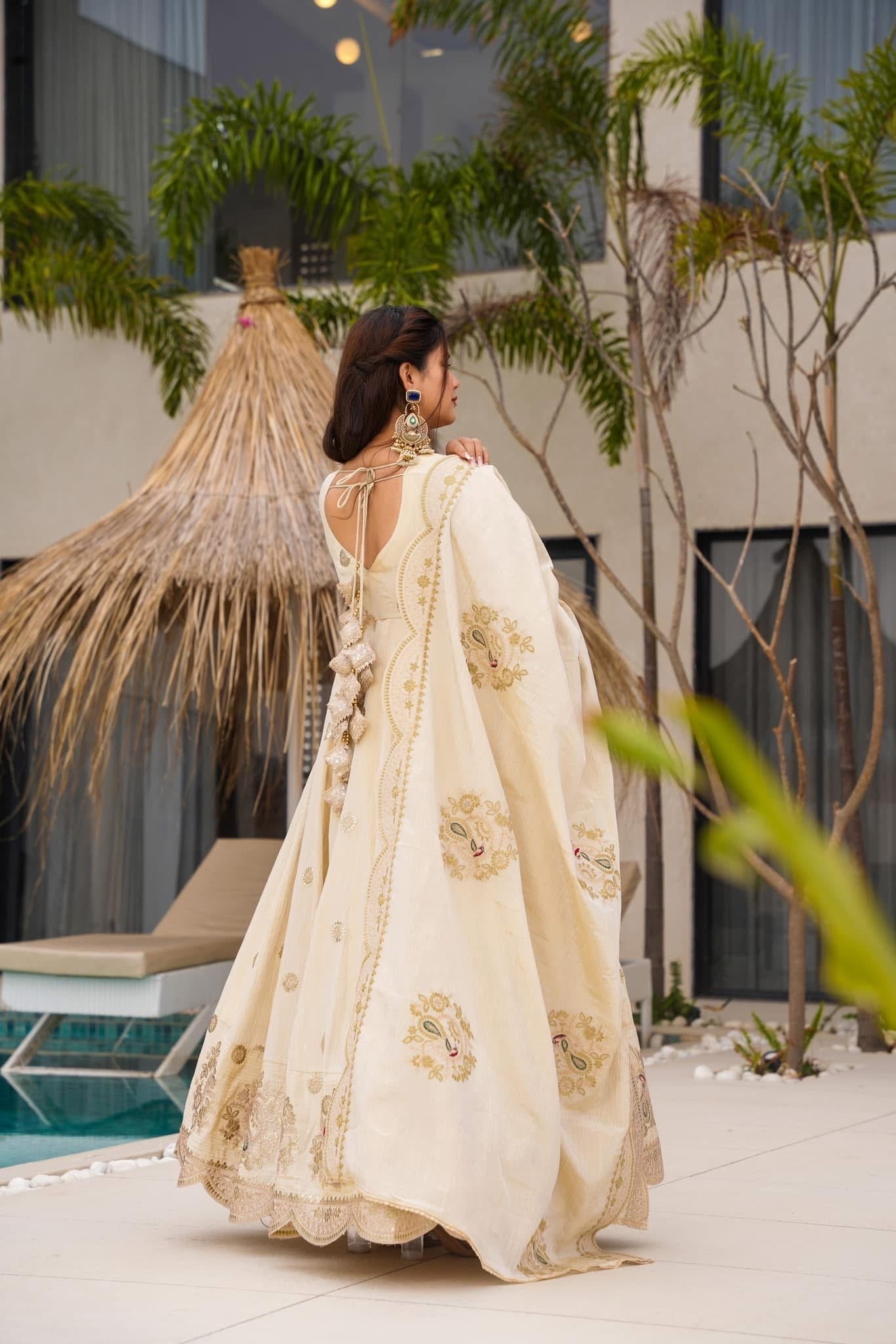 Sitara Glow Heavy Chinon Silk Gown