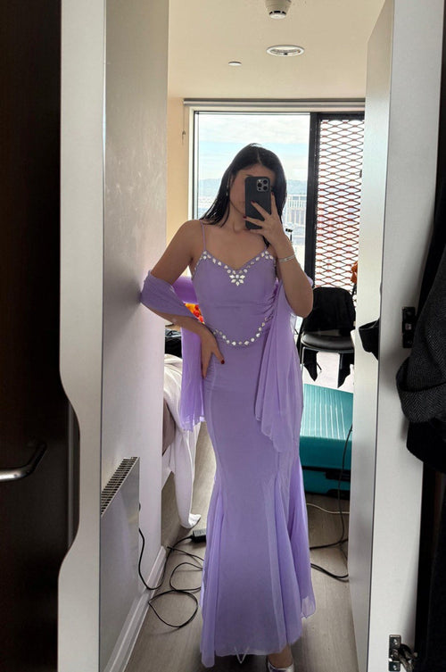 Lavender 90’s Fish Cut Lehenga Set